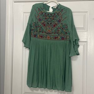 COPY - Umgee Green Embroidered Dress